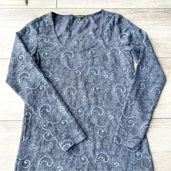 Aritzia Talula Navy Lace Semi Sheer Mini Dress - Picture 14 of 14